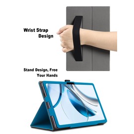 Case for Doogee T40 11 inch, Doogee T40 Tablet Protective Case, Folding Stand Protective Case with Pen Holder and Wrist Strap, Comprehensive Protection (Light Blue)