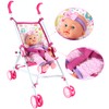 deAO Kids Baby Doll Stroller Nursery Role Play Set with