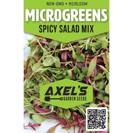 Spicy Micro Salad Mix Microgreens Seeds – Heirloom Non GMO Plant & Grow Lettuce Microgreens in Home Indoor/Hydroponic Garden – Great Gardening Gift, 1 Ounce