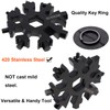 ZOEKIM 18-in-1 Snowflake Multitool, Stainless Steel Snowflakes Multitool Keychain, Combination