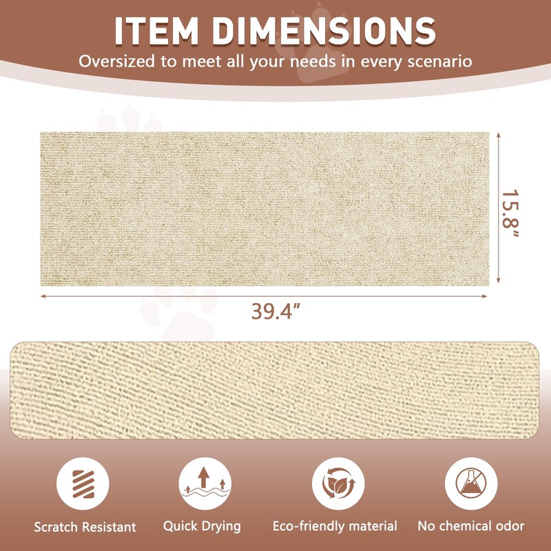 39.4''x15.8'' Cat Scratch Furniture Protector for Couch, Wall & Door