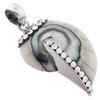 White Nautilus OCean Shell 925 Sterling Silver Pendant, 1 5/8"