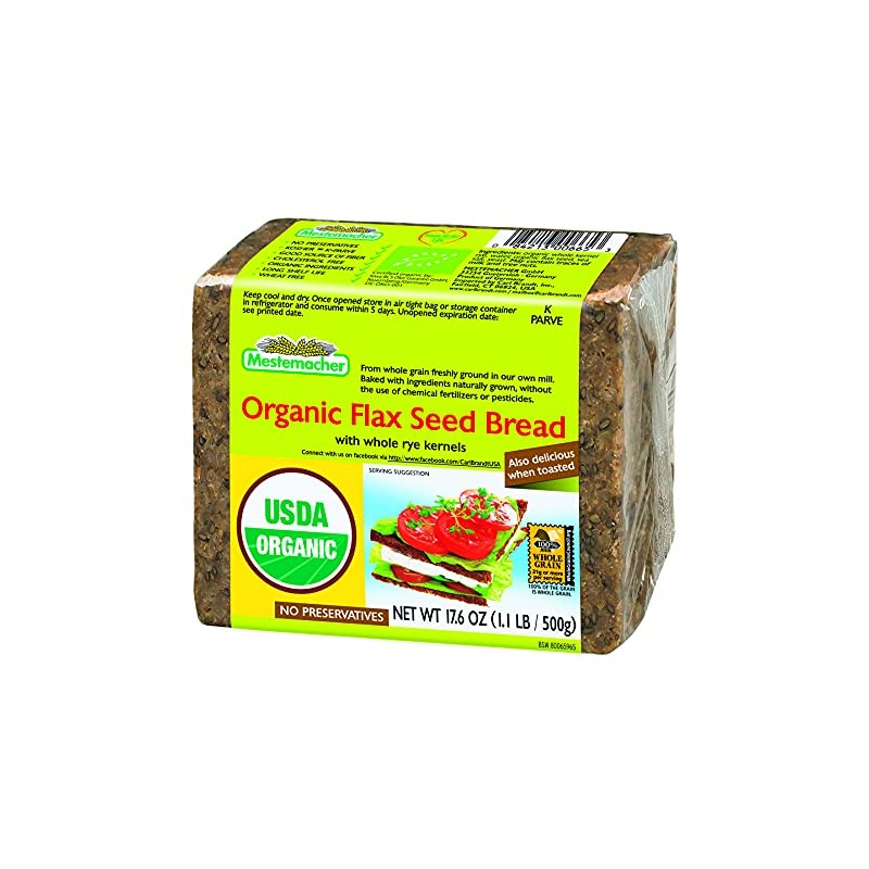 Organic Flax Seed Bread, 17.6 oz, pack of 2