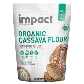 Impact - Organic Cassava Flour - Gluten-Free Baking Essential - Grain-Free Wheat Flour Substitute for Cooking and Baking - High Fiber, Easy to Use - 2lb