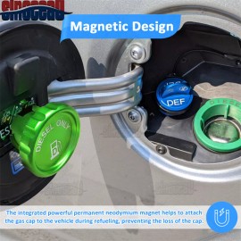 SI Diesel Fuel Tank Cap+DEF Cap Aluminum for Ram 2500 3500 2019-2020 2021 2022 2023