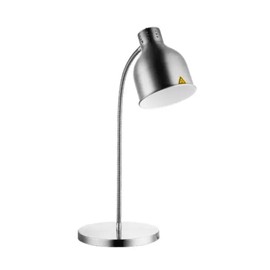 Table Top Food Heat Lamp with Single Bulbs Food Warmer Buffet Heating Lamp for Carving Station Commercial (Single Head(Silver))