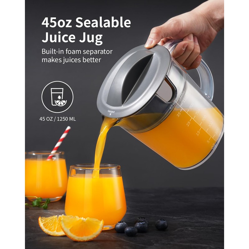 GDOR 1200W Juicer Machines with Larger 3.2" Feed Chute, 45oz