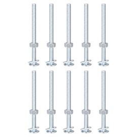sourcing map 1/4-20 x 3-1/2" Square Neck Carriage Bolts with Nuts & Washers, Carbon Steel Coach Bolt Screws 10 Set