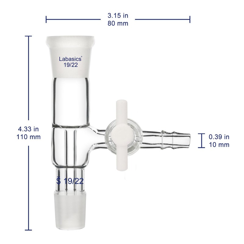 Labasics Glass Adapter, Vacuum Borosilicate Vertical Glass Adapter Removal, Vacuum