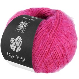 LANA GROSSA Per Tutti Lightweight Cotton Yarn with Glossy, Smooth Sections and Delicate Fleece, Hand Knitting Yarn Made of 70% Cotton and 30% Polyamide, 50 g Wool for Knitting and Crocheting, 180 m