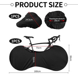 NIDHFG 1 Piece Bicycle Protective Cover, 1 Piece Seat Cushion Protective Cover, Multi-Function Black Dust Cover, Reusable, Bicycle Accessories.