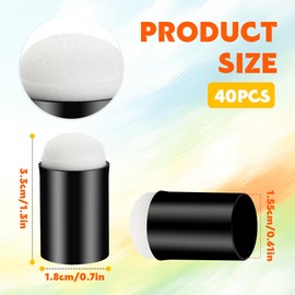 Pack of 40 Painting Sponge Fingers, Finger Sponge Dauber Painting Tool Finger Sponge Daubers with Plastic Handle for Painting DIY Art Card Making (Black)