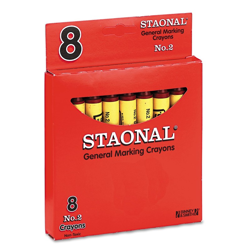 Crayola 5200023038 Staonal Marking Crayons, Red, 8/Box