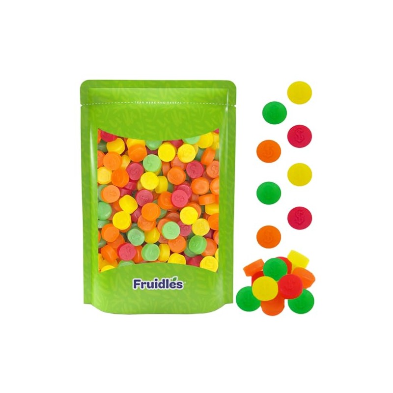 Fruidles Assorted Fruit Juju Coins, Delicious Jelly Gummy Candy, Fun