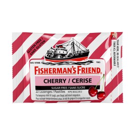 Fisherman’s Friend – Sugar Free Cherry | For Temporary Relief of Cough, Sore Throat & Nasal Congestion | No Sugar | Halal, Vegan, Kosher & Gluten Free | 8 Packs of 22 Lozenges (176 Total Count)