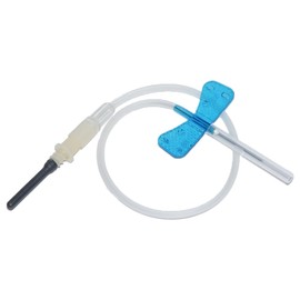 Butterfly Needle 23G, Blood Collection Needle 23Gauge 3/4" x 7" with Luer Adapter, Individually Wrapped-50PCS