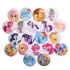 Set of 20 My Little Pony Friendship Is Magic Pin-back Buttons 1.25"