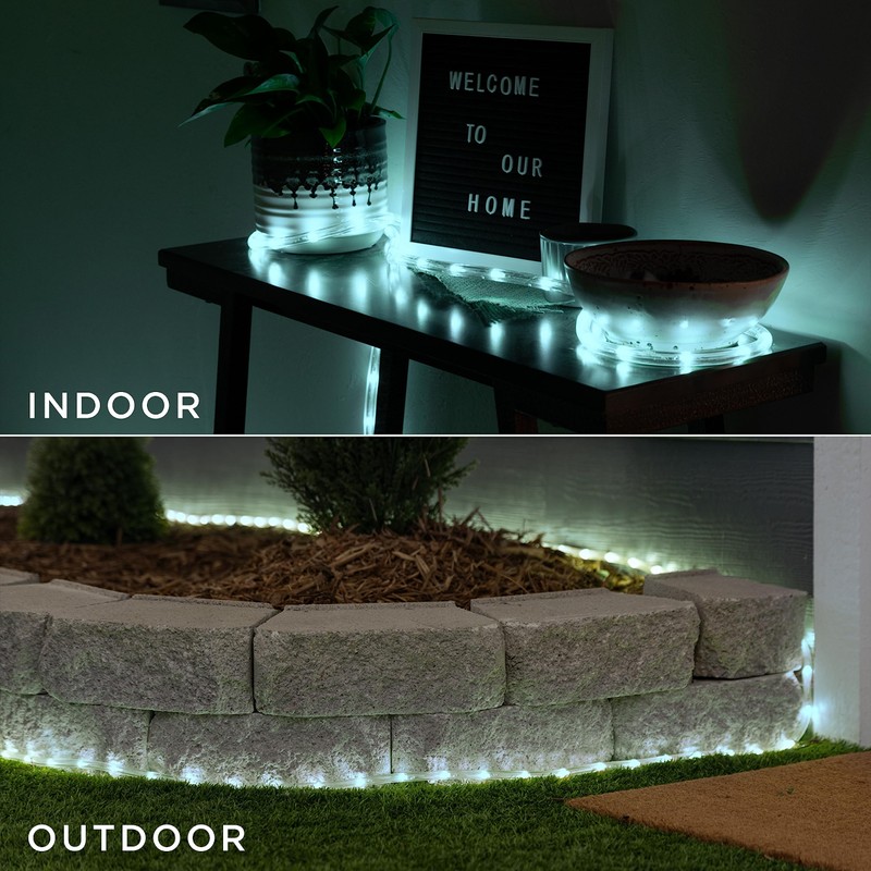 UltraPro LED Rope Lights, 50ft Classic Clear Rope, Cool White