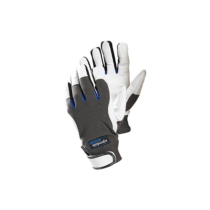 Ejendals Tegera 166 Leather Gloves, Size 8, 1 Piece, Black/Grey/Blue/White,