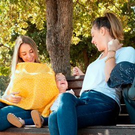 San Francisco Baby Nursing Cover, Breathable 360° Nursing Cover Up, Privacy Breastfeeding Blanket - Luxury Yellow