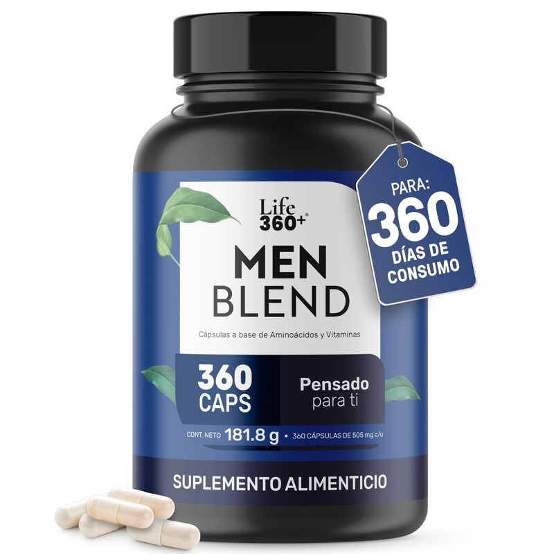 LIFE 360+ Men Blend Multivitaminico para Hombre | 360 cápsulas