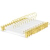Amber Home 14.17" Solid White Wooden Pant Skirt Hangers with