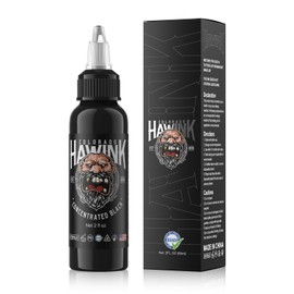 HAWINK Black Tattoo Ink 2 oz (60ml) Vegan-Friendly USA Standard Pigment Tattoo Supplies Pure Black TI203-60-001