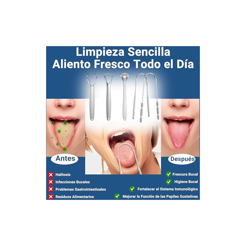 Jasinber Set de 5 Limpiador de Lengua
