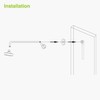 Naiture 90 Degree Shower Head Extension Arm, 20 inch Length