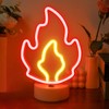 AurGun Fire Flame Neon Sign with Base, LED Fire Neon