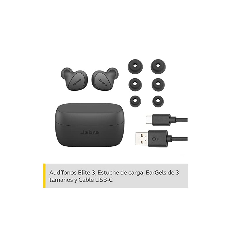 Jabra Auriculares Inalámbrico Intra auditivo Elite 3 Llamadas/Música Bluetooth Gris