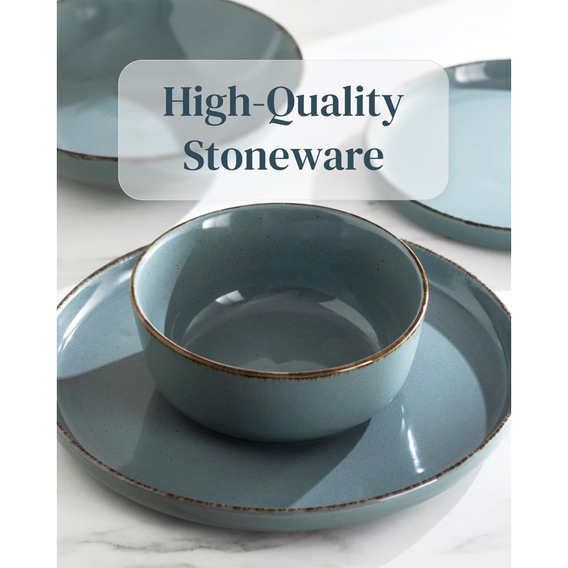 Stoneware dinnerware set 4 persons Rustic 12 pcs - Rustic
