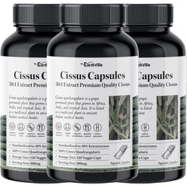 Earthville 어스빌 시서스알약 50배농축 시서스가루 씨서스 시저스 추출물 120캡슐 3병 Earthville Cissus Tablet 50x Concentrated Cissus Powder Cissus Extract 120 Capsules 3 Bottles