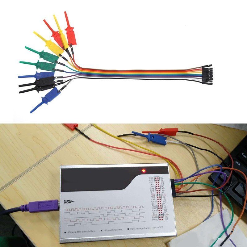 EMSea 10PCS Logic Analyzer Test Hook Clip Grabber Jumper Wires