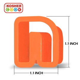 The Kosher Cook Aleph Bet Cookie Cutter Set, Plastic Large Letters of Hebrew Alphabet and Rolled Edges, Hand Wash Only - 27 Pieces