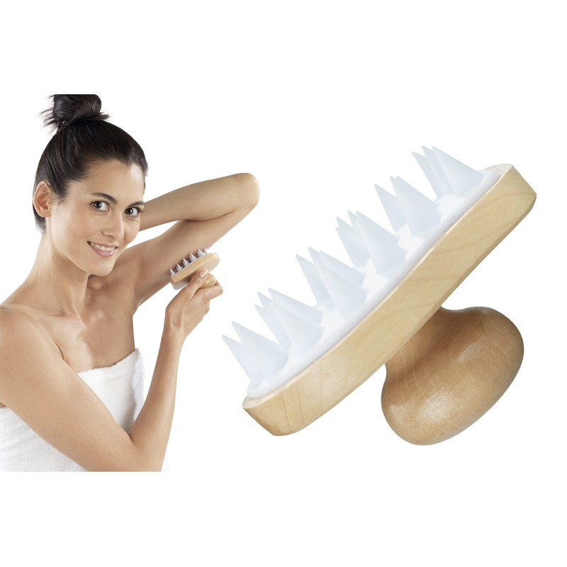 Maximex Wellness Massage Brush 2-in-1 - Waterproof Bath Brush, Wood,