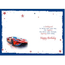 doodlecards Brother Birthday Card Ford GT40 Supercar Medium Size with Plain Envelope