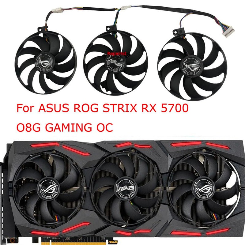 3-Piece/Set,T129215SU,FDC10H12S9-C,PLD09210S12H,Video Card Fan,GPU Cooler,For ASUS ROG STRIX RTX 2080Ti RTX