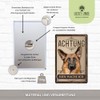 30 x 20 cm Weatherproof Dog Tin Sign, Warning Warning