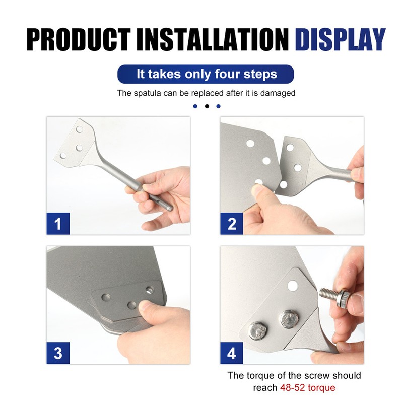 6in Floor Scraper Bit Spring Steel Round Shank 2 Grooves