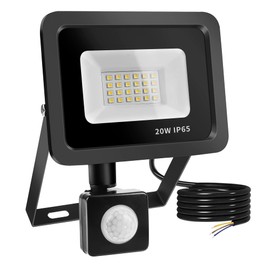 Realky LED Spotlight with Motion Sensor, 20 W 2000 LM Outdoor Spotlight 6500 K Cool White Super Bright Headlight Floodlight IP65 Waterproof Outdoor Lamp for Garden, Courtyards, Garage