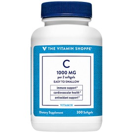 The Vitamin Shoppe Vitamin C 1,000MG - Immune Support, Antioxidant Protection & Collagen Formation, Daily Vitamin (300 Softgels)