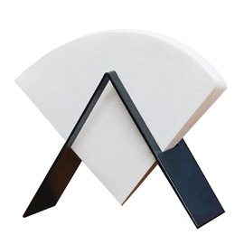 MIAO JIN Coffee Filter Paper Holder,Stainless Steel Coffee Paper Storage Container Dispenser Rack Coffee Filter Stand (Black)