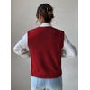 RefindWin Womens Casual V Neck Cable Knit Sweater Vest Solid