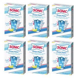 Sonic Ocean Water Singles To Go Drink Mix - 6 Boxes - 36 Sticks - Zero Sugar - Low Calorie - 36 Total Servings