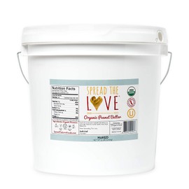 Spread The Love NAKED Organic Peanut Butter (Organic, All Natural, Vegan, Gluten-free, Creamy, Dry-Roasted, No added salt, No added sugar, No palm oil) (15-Pounds)