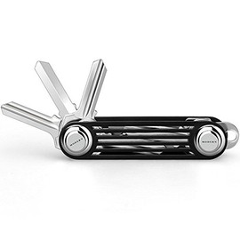 The Steel Grill - Smart Key Chain Holder with Key Knife and Bottle Opener, Extra Large (Black)