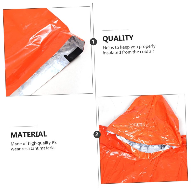 KOMBIUDA 1set Emergency Sleeping Thermal Survival Sleeping Bag and Tent