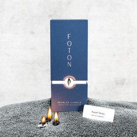 Foton Pearled Candle Colored 18 Oz - Charcoal Unscented Non Toxic Luxury Long Lasting Powder Wax Sand Candles up to 120 Hours - Refillable Pearl Candle Sand with 30 Wicks for Candles Making