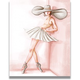 Govivo Girls bedroom decor canvas ballerina - Ballet decor for girls - teen girl wall decor - dorm canvas wall decor - pink wall art for any dancer fans - 11x14 unframed print